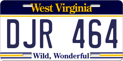 WV license plate DJR464
