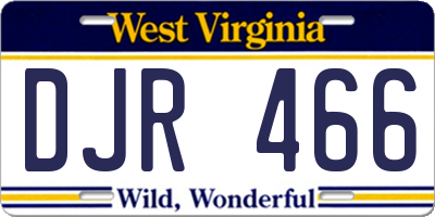 WV license plate DJR466
