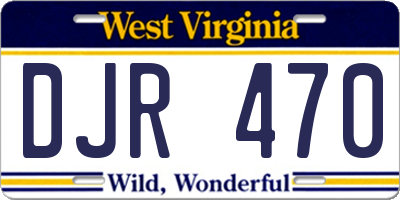 WV license plate DJR470