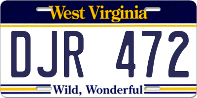 WV license plate DJR472