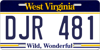 WV license plate DJR481