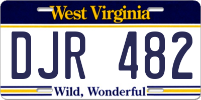 WV license plate DJR482