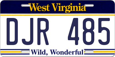 WV license plate DJR485
