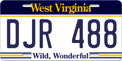 WV license plate DJR488