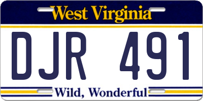 WV license plate DJR491