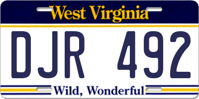 WV license plate DJR492