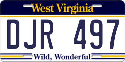 WV license plate DJR497