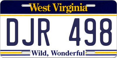 WV license plate DJR498