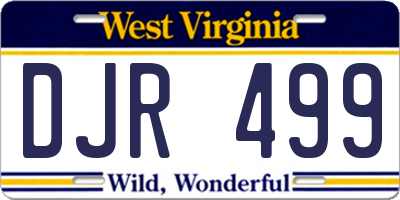 WV license plate DJR499