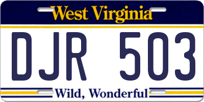 WV license plate DJR503