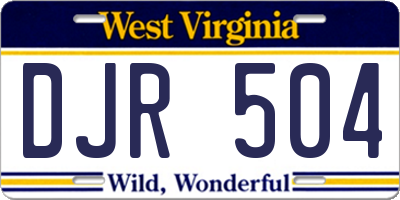WV license plate DJR504