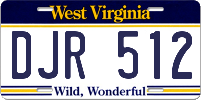 WV license plate DJR512