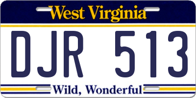 WV license plate DJR513