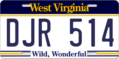 WV license plate DJR514