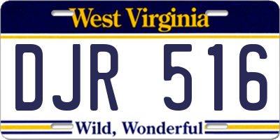 WV license plate DJR516