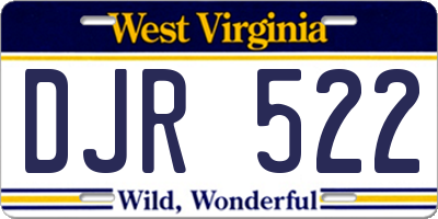 WV license plate DJR522