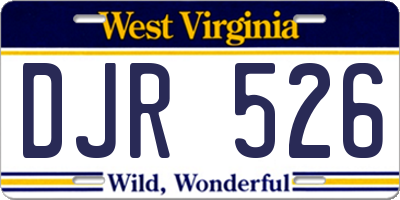 WV license plate DJR526