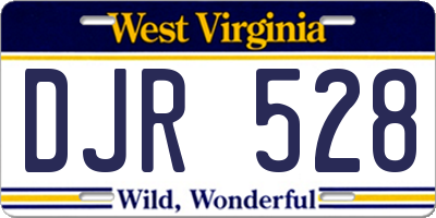 WV license plate DJR528