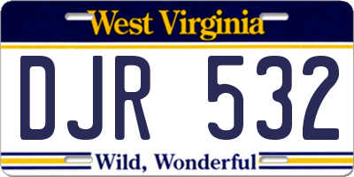 WV license plate DJR532