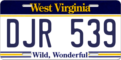 WV license plate DJR539