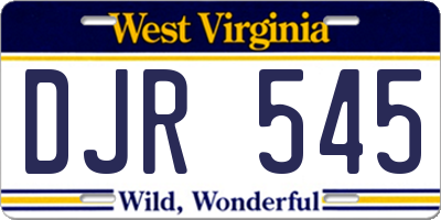 WV license plate DJR545