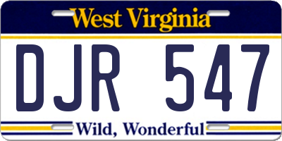 WV license plate DJR547
