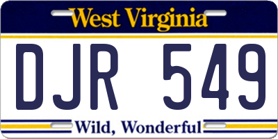 WV license plate DJR549