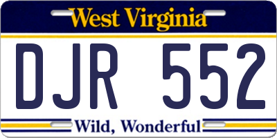 WV license plate DJR552