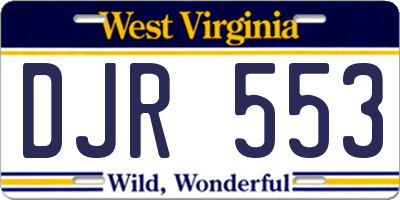 WV license plate DJR553