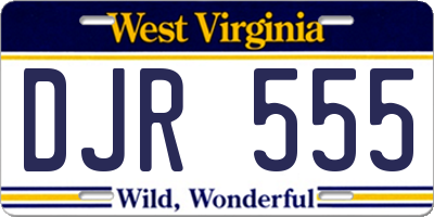 WV license plate DJR555
