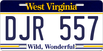 WV license plate DJR557