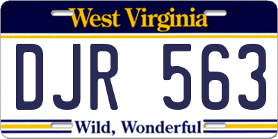 WV license plate DJR563