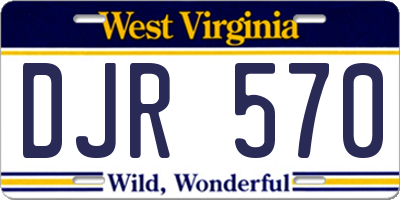 WV license plate DJR570