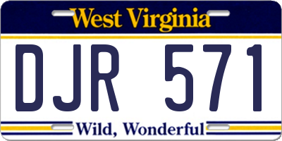 WV license plate DJR571