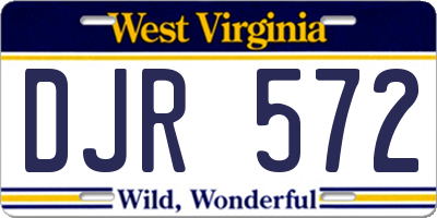 WV license plate DJR572