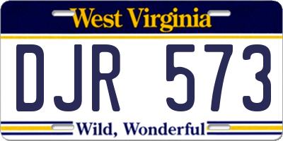 WV license plate DJR573