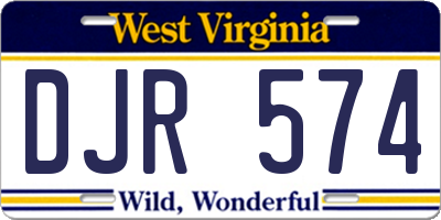 WV license plate DJR574