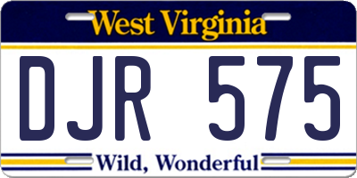 WV license plate DJR575