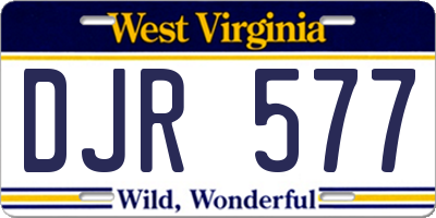 WV license plate DJR577