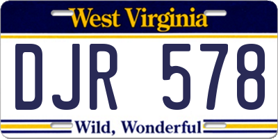 WV license plate DJR578