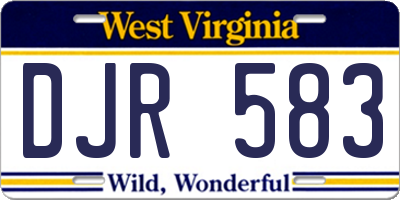 WV license plate DJR583