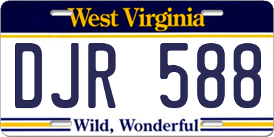 WV license plate DJR588