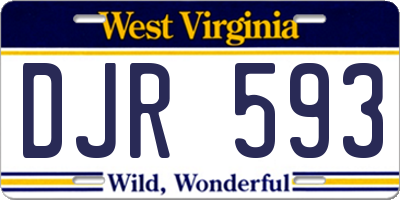 WV license plate DJR593