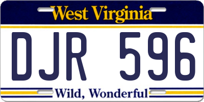 WV license plate DJR596