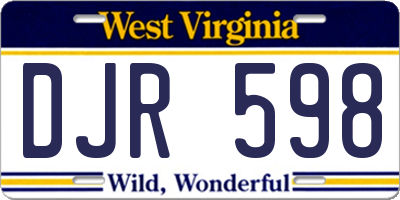 WV license plate DJR598