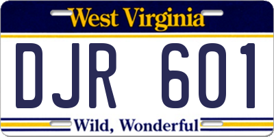 WV license plate DJR601