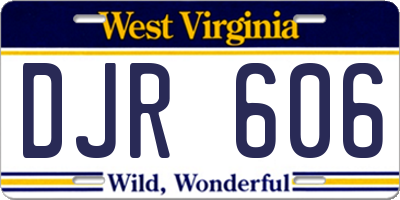 WV license plate DJR606