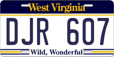 WV license plate DJR607