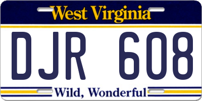 WV license plate DJR608