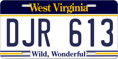 WV license plate DJR613